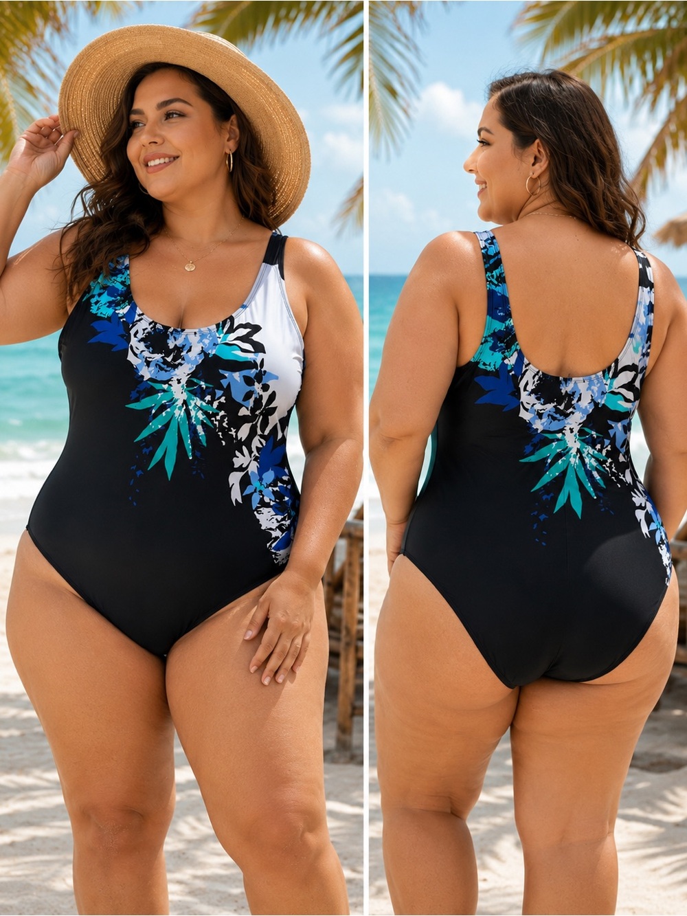 Swimsuits For All One Piece Swimsuit Women’s Size 34 Floral Tummy Control
